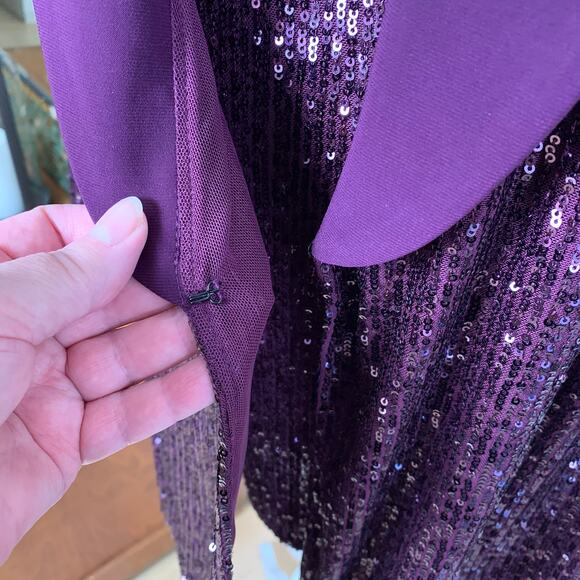 NEW R&M Richards Burgundy Wine Sequin Pant Suit Set Jacket Tank Pants Plus 18W - Picture 9 of 15